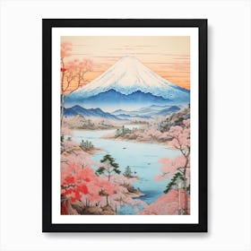 Chugoku Mountains In Multiple Prefectures, Ukiyo E Drawing 4 Art Print