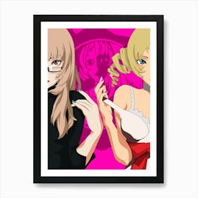 Two Anime Girls 1 Art Print