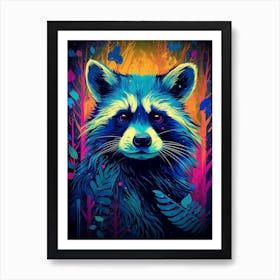 Raccoon Guardians Pop Art 4 Art Print