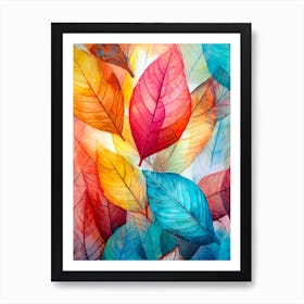 Colorful Autumn Leaves Art nature Art Print