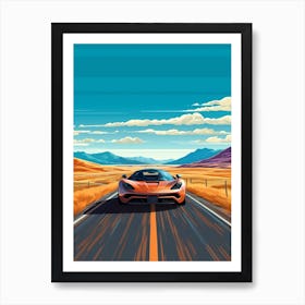 A Mclaren F1 In The Andean Crossing Patagonia Illustration 3 Art Print
