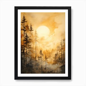 Sunset In The Forest 8 Art Print