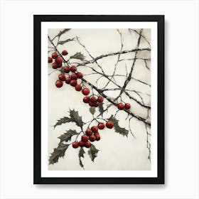 Holly Berries 2 Art Print