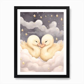 Sleeping Baby Swan Art Print
