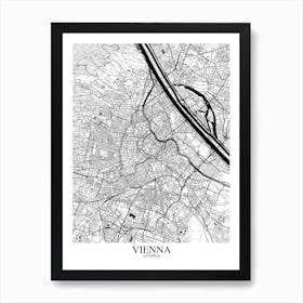 Vienna White Black Art Print