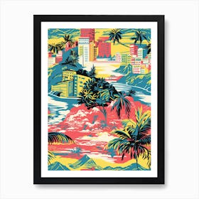Rio De Janeiro, Brazil, Inspired Travel Pattern 3 Art Print