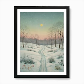 Serene Snowy Path Art Print