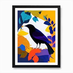 Crow Pop Matisse 2 Bird Art Print
