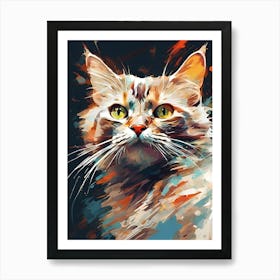 Cat Painting : Whiskers in Watercolor Art Print