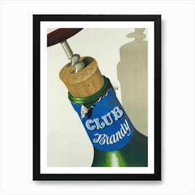 Corking a Wine Bottle Vintage Poster Art Print