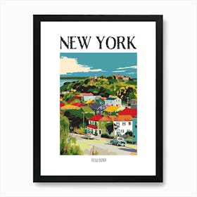 New Dorp New York Colourful Silkscreen Illustration 4 Poster Art Print