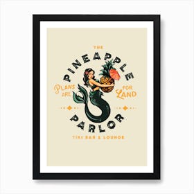 Pineapple Parlor Tiki Mermaid Art Print