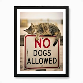 No Dogs Allowed Sign Art Print