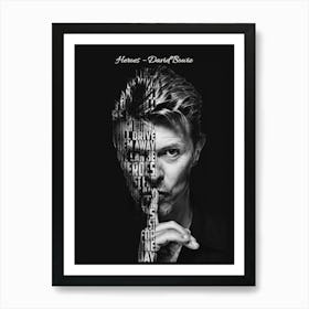 Heroes – David Bowie Text Art Art Print
