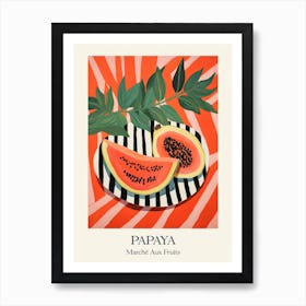 Marche Aux Fruits Papaya Fruit Summer Illustration 8 Art Print