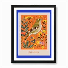 Spring Birds Poster Mockingbird 1 Art Print