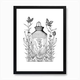 Bee Feeder 2 William Morris Style Art Print