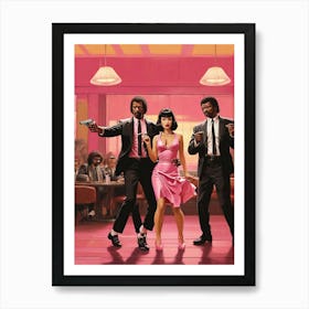 Pulp Fiction Dance Set Pink Art Print 2 Art Print