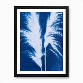 Blue Cyanotype Pampas Grass Print Art Print