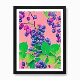 Boysenberry 1 Risograph Retro Poster Fruit Art Print