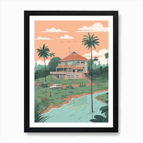 Abidjan Cote D'Ivoire Travel Illustration 1 Art Print