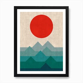 Geometric sunset 1 1 Art Print