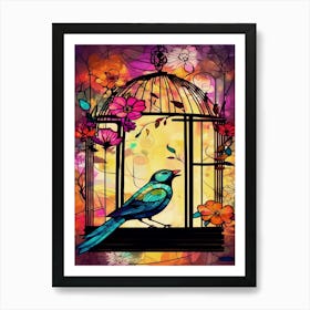 Bird In A Cage 2 Art Print