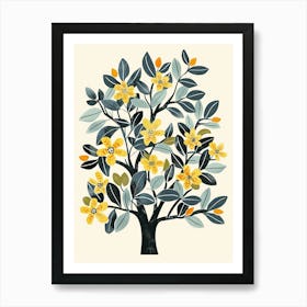 Balsam Tree Flat Illustration 1 Art Print