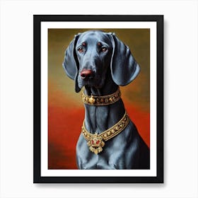 Weimaraner 2 Renaissance Portrait Oil Painting Art Print