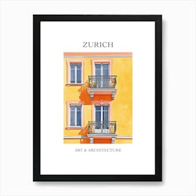 Zurich Travel And Architecture Poster 3 Art Print