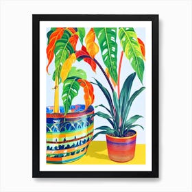 Split Leaf Philodendron Eclectic Boho Art Print