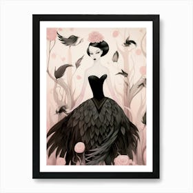 Crows And Roses Art Print