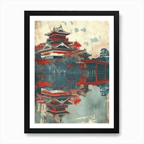 Hiroshima Castle Mid Century Modern 1 Art Print