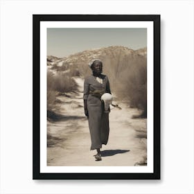 African Woman In The Desert Art Print