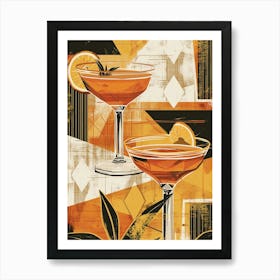 Manhattan Art Deco Inspired Cocktail 2 Art Print