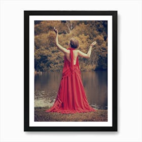 Beautiful Woman In Red Dress 2 Art Print