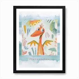 Cute Muted Pteranodon Dinosaur 2 Poster Art Print