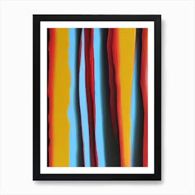 Abstract Electric Red Lines Streaky Stripes Art Print