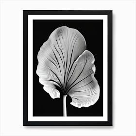 Ginkgo Leaf Linocut 2 Art Print