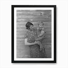 Mrs, Ed Boltinger And One Of Her Children On Farm Near Ringgold, Iowa By Russell Lee Art Print