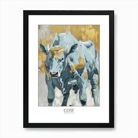 Cow Precisionist Illustration 2 Poster Art Print