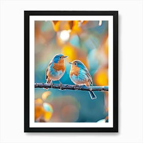 Birds On A Branch Art Print