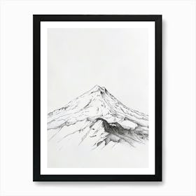 Cotopaxi Ecuador Line Drawing 3 Art Print