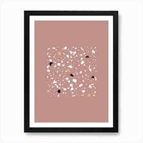 Square Terrazzo Circle Pink Art Print