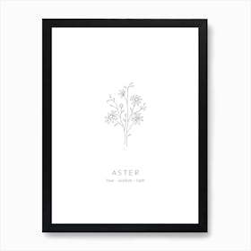Aster Birth Flower Art Print