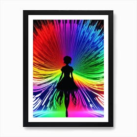 Silhouette Of A Girl Art Print