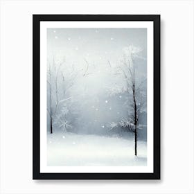 Winter Scenery, Snowflakes, Rothko Neutral 2 Art Print