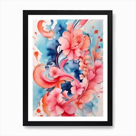 Watercolor Of Flowers 3 Art Print