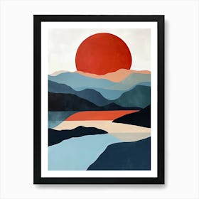 Sunset In The Mountains, Minimalism 7 Art Print