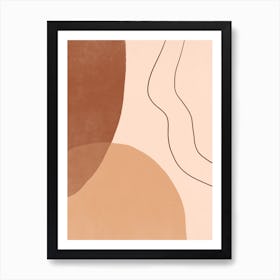 Abstract Neutral Shapes Art Print